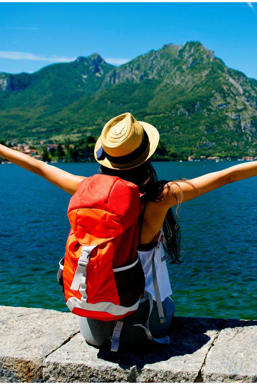 woman with backpack on holiday