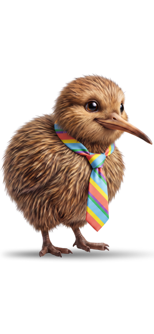 kiwi bird mascot with business tie