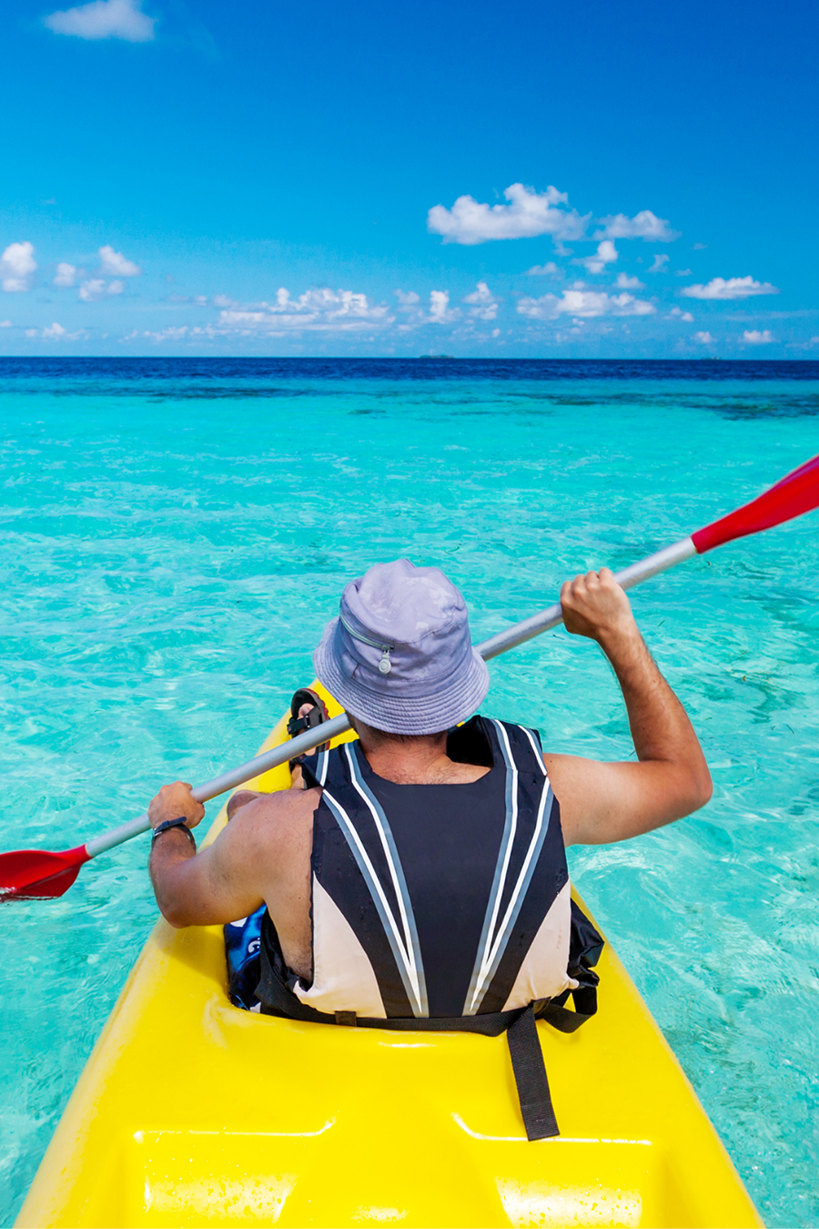 man kayaking