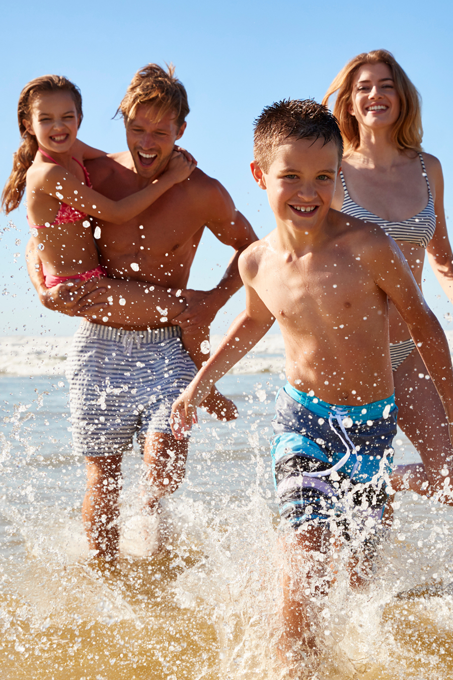 family at beach