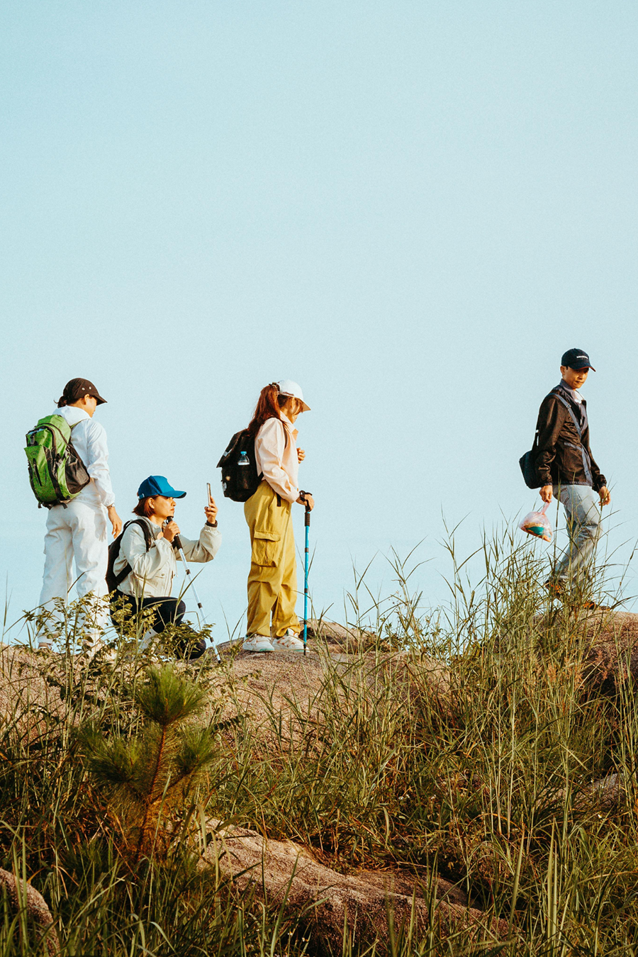 group of people hiking