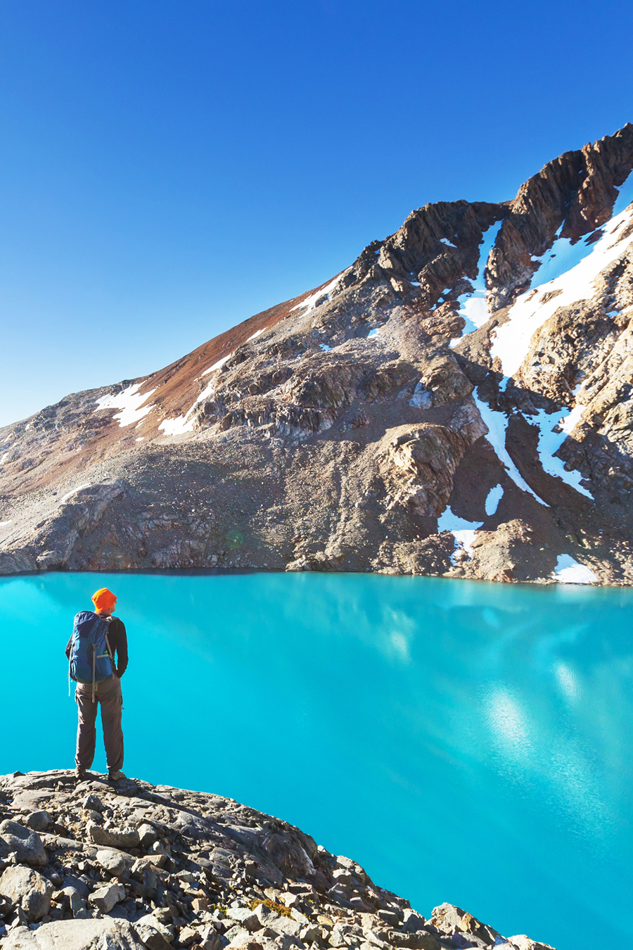 man hiking