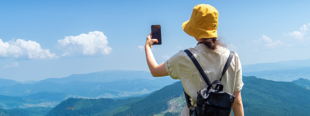 tourist with mobile phone