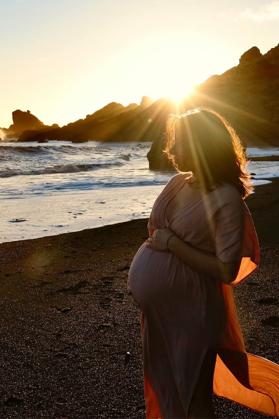 pregnant woman on beach