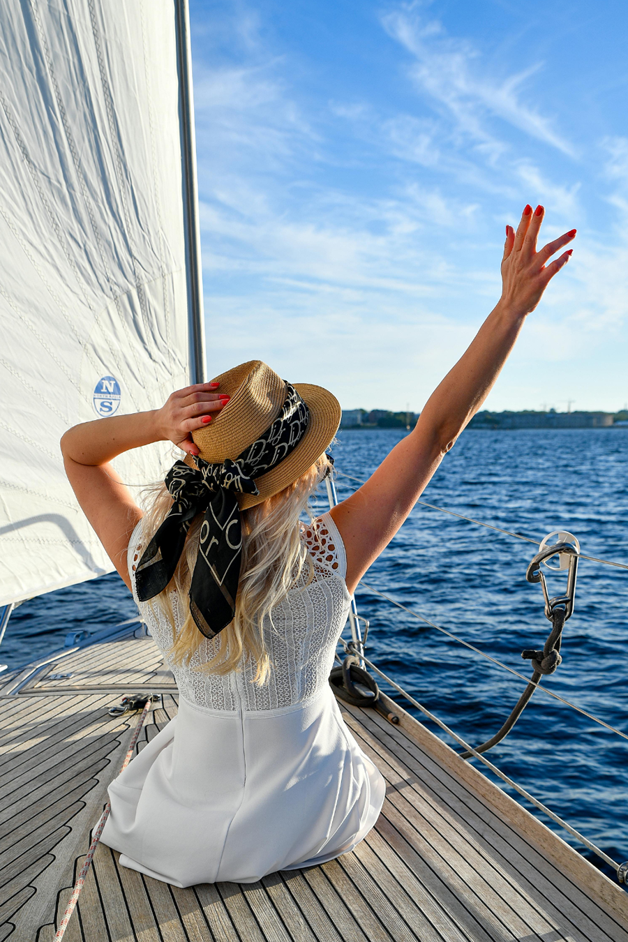 person on sail boat