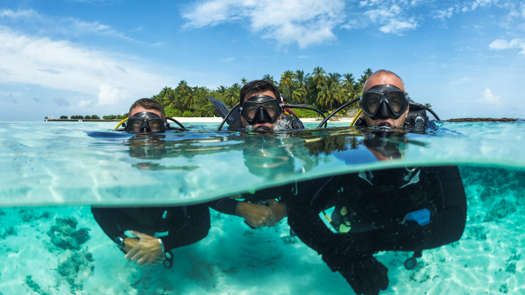 people scuba diving