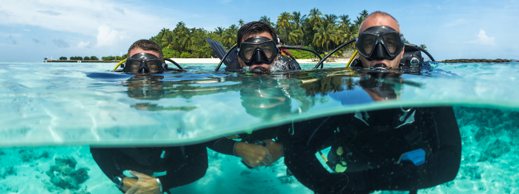 people scuba diving