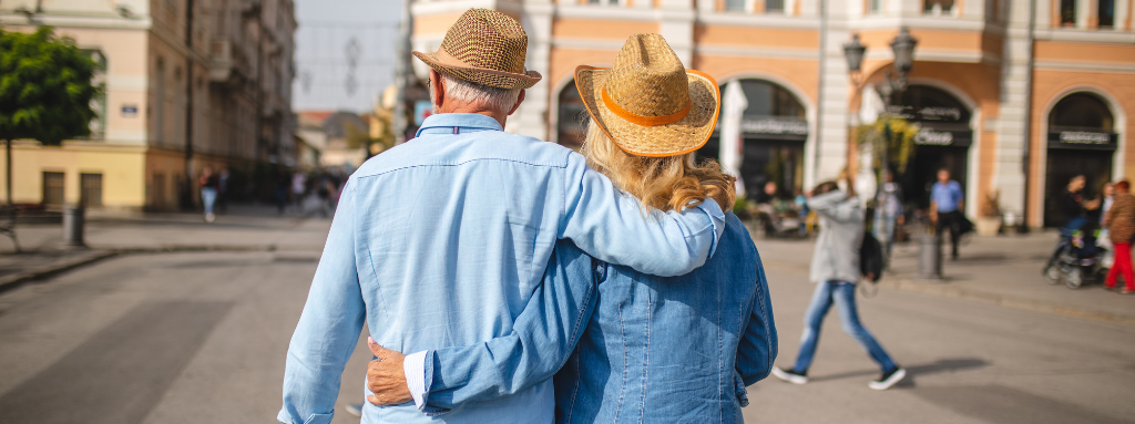 senior couple travelling