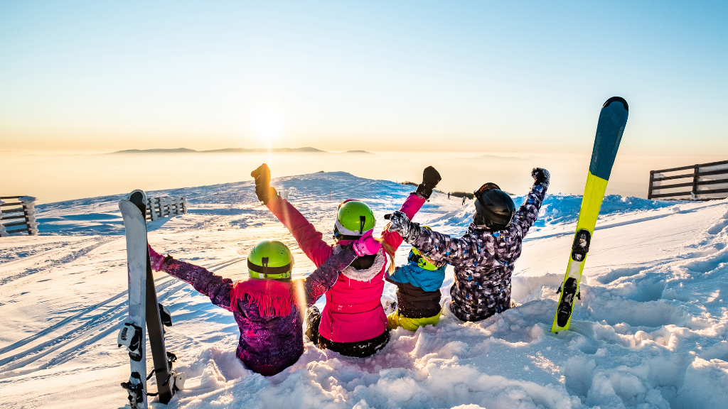 family at ski resort