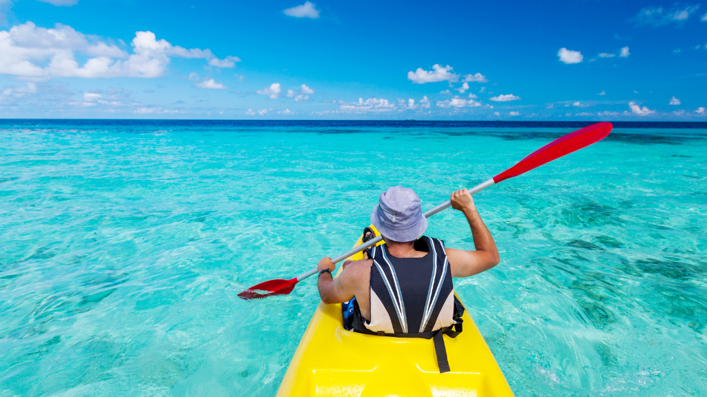 man kayaking