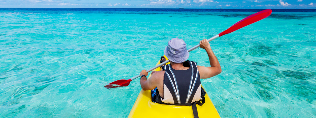 man kayaking